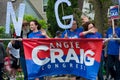 Craig Supporters Wave to Crowd